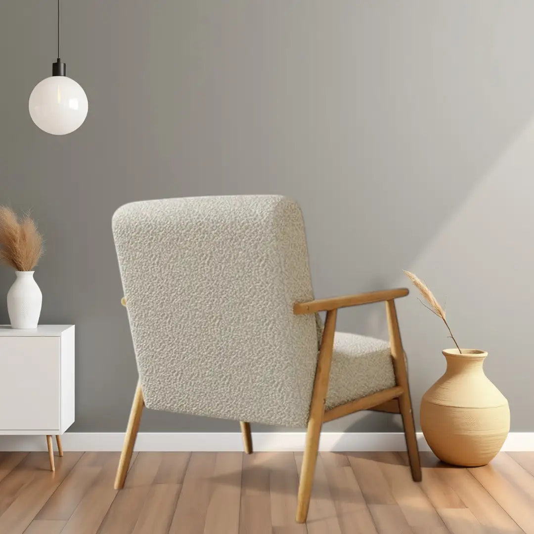 Modern Accent Chair Cashmere Cushions Wide Seat Wood Frame Armchair - The royce furnishings