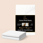 100% White Cotton Fitted Sheets - The Royce Furnishings