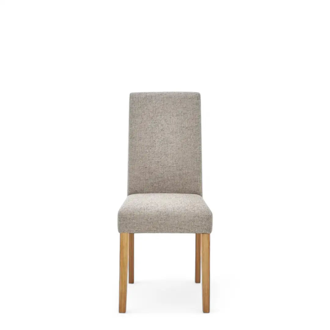 Dining Chairs Faux Leather Black Brown Cream Grey or Fabric Wood Legs Kitchen - The royce furnishings