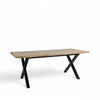 Extendable Dining Table Rectangular Wood Effect Top Seats 4-6 Metal Frame - The royce furnishings