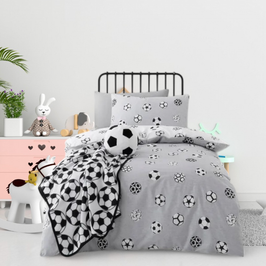 Football Duvet Cover Set Reversible Kids Bedding Quilt Pillowcase