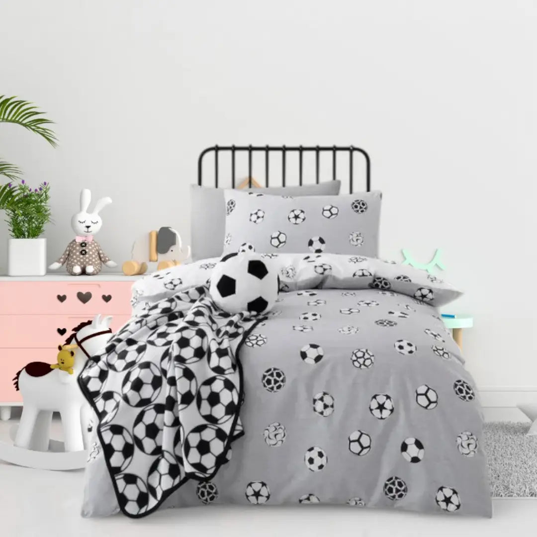 Football Duvet Cover Set Reversible Kids Bedding Quilt Pillowcase - The royce furnishings