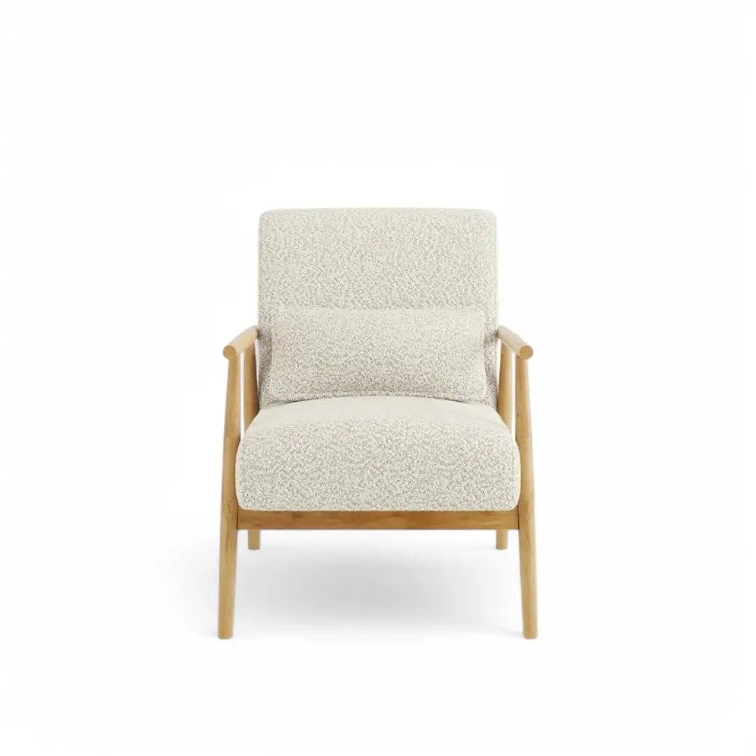 Modern Accent Chair Cashmere Cushions Wide Seat Wood Frame Armchair - The royce furnishings