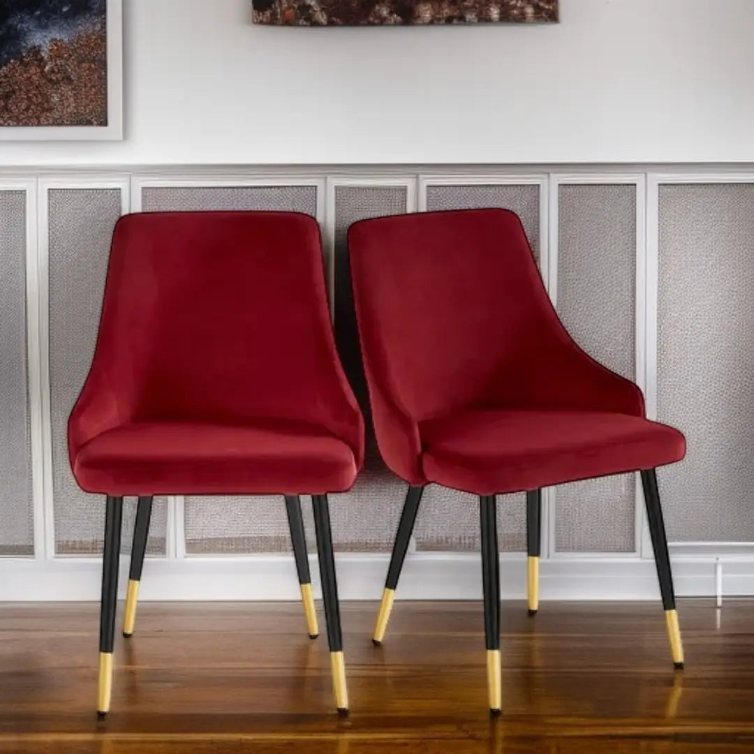 Modway Adorn Tufted Performance Velvet Accent Dining Chair in Maroon - The royce furnishings