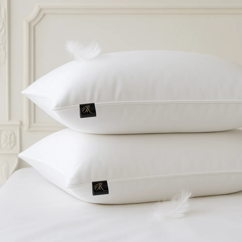 Premium Duck Feather & Down Pillow Pair