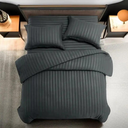 Satin Stripe Duvet Cover Set - The royce furnishings