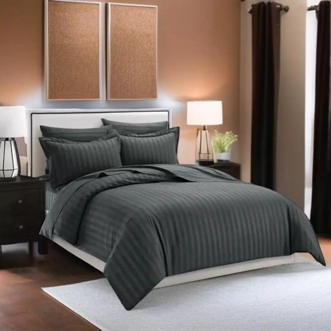 Satin Stripe Duvet Cover Set - The royce furnishings