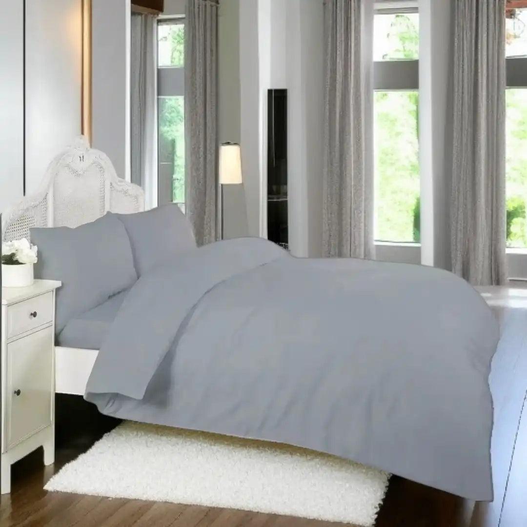 NON IRON Polycotton Duvet Cover with Pillowcase - The royce furnishings