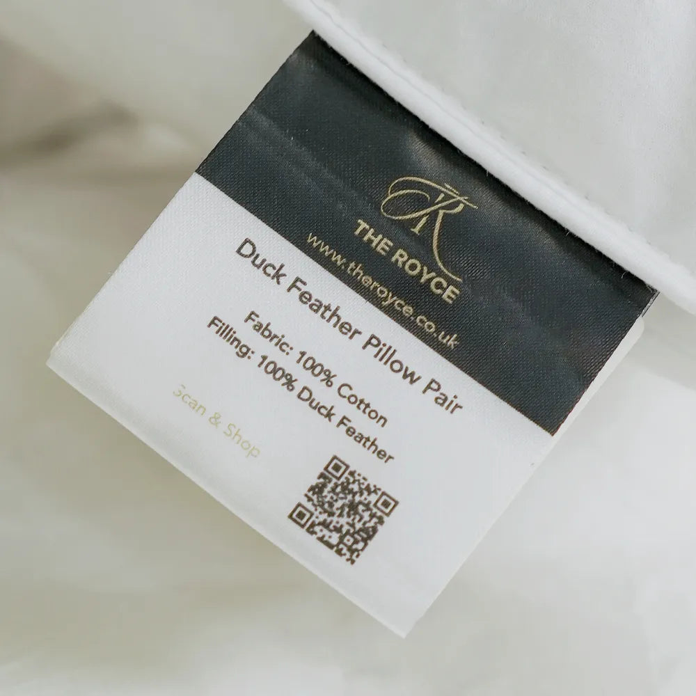 Premium Duck Feather & Down Pillow Pair