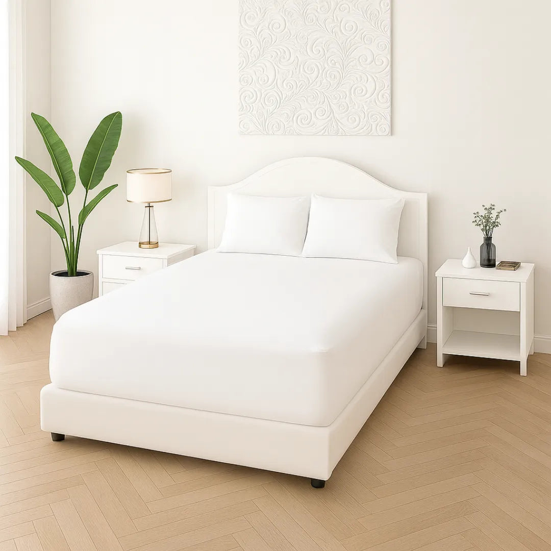 100% White Cotton Fitted Sheets