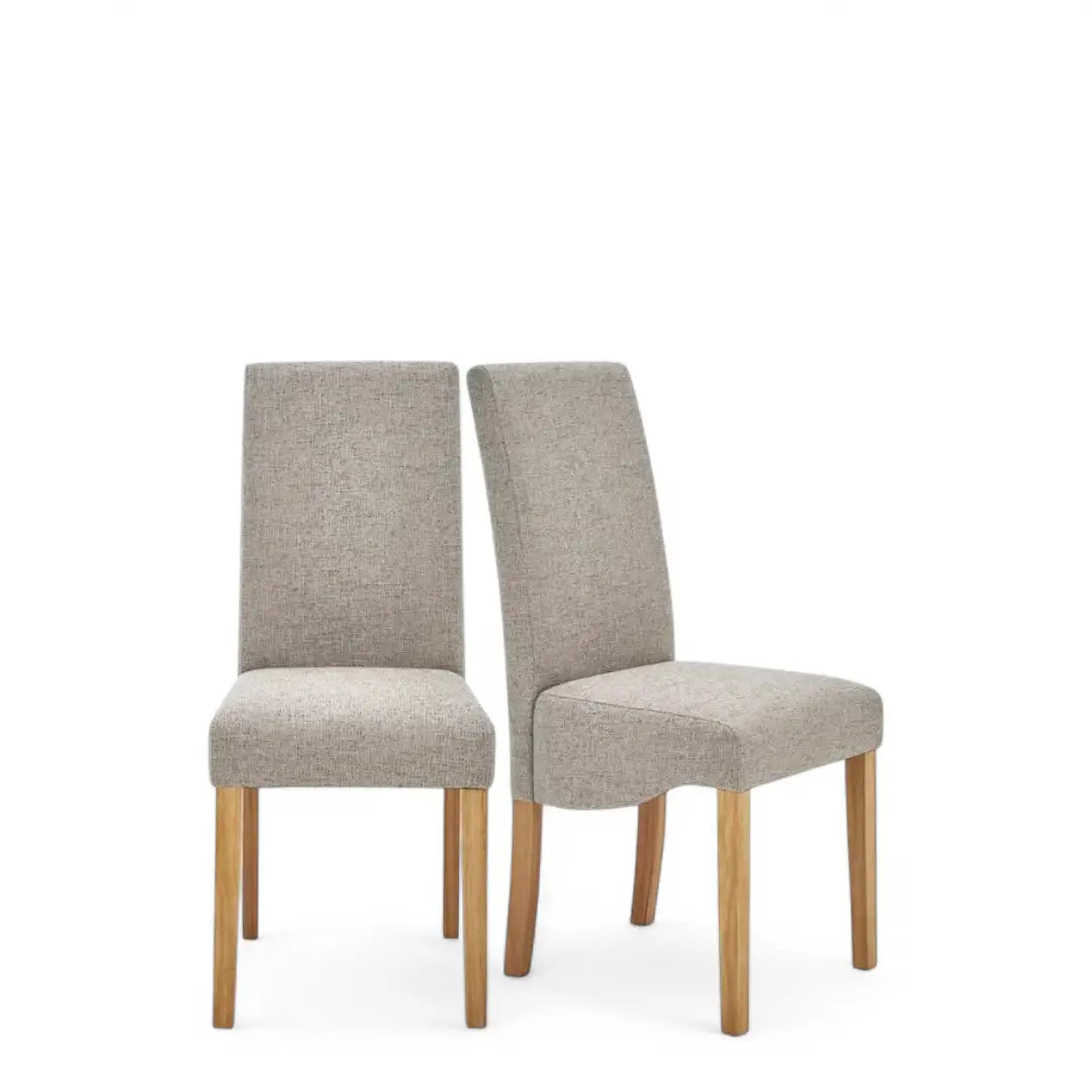 Dining Chairs Faux Leather Black Brown Cream Grey or Fabric Wood Legs Kitchen - The royce furnishings