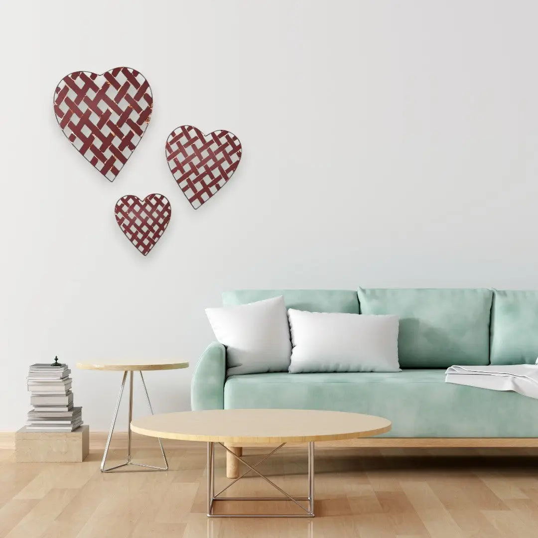 Ripeng 3 Pieces Valentine Rustic Galvanized Heart Shape Wall Decor Rustic Farmhouse Metal Heart Wall Art - The royce furnishings
