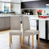 Dining Chairs Faux Leather Black Brown Cream Grey or Fabric Wood Legs Kitchen - The royce furnishings