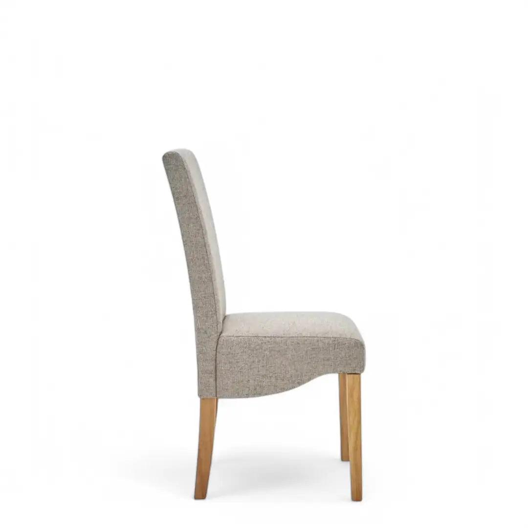 Dining Chairs Faux Leather Black Brown Cream Grey or Fabric Wood Legs Kitchen - The royce furnishings