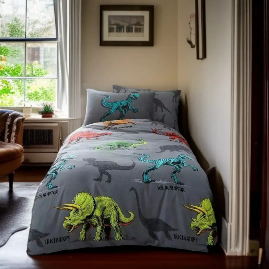 Kids Disney Football Dinosaur Unicorn Duvet Quilt Cover Matching Sheet Curtains - The royce furnishings