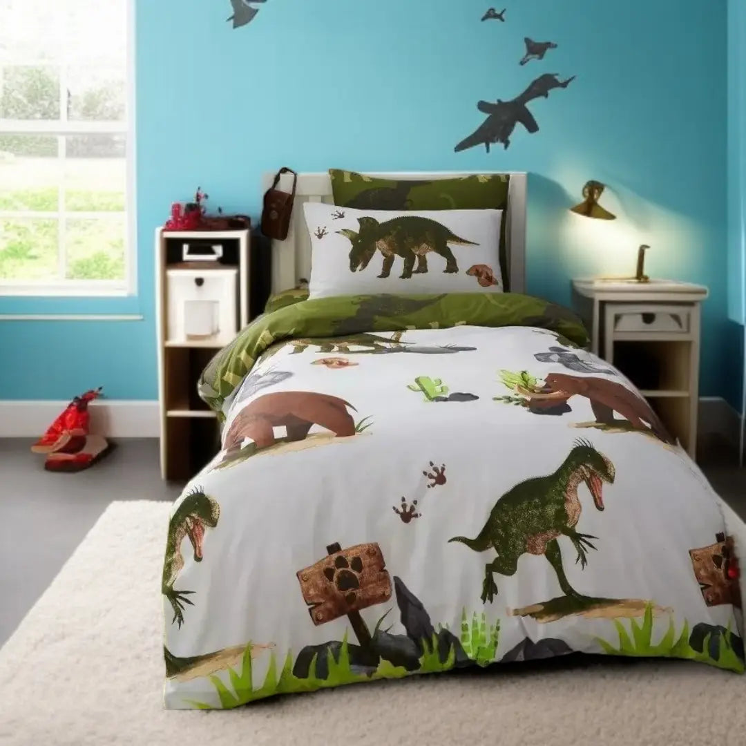 Kids Disney Football Dinosaur Unicorn Duvet Quilt Cover Matching Sheet Curtains - The royce furnishings