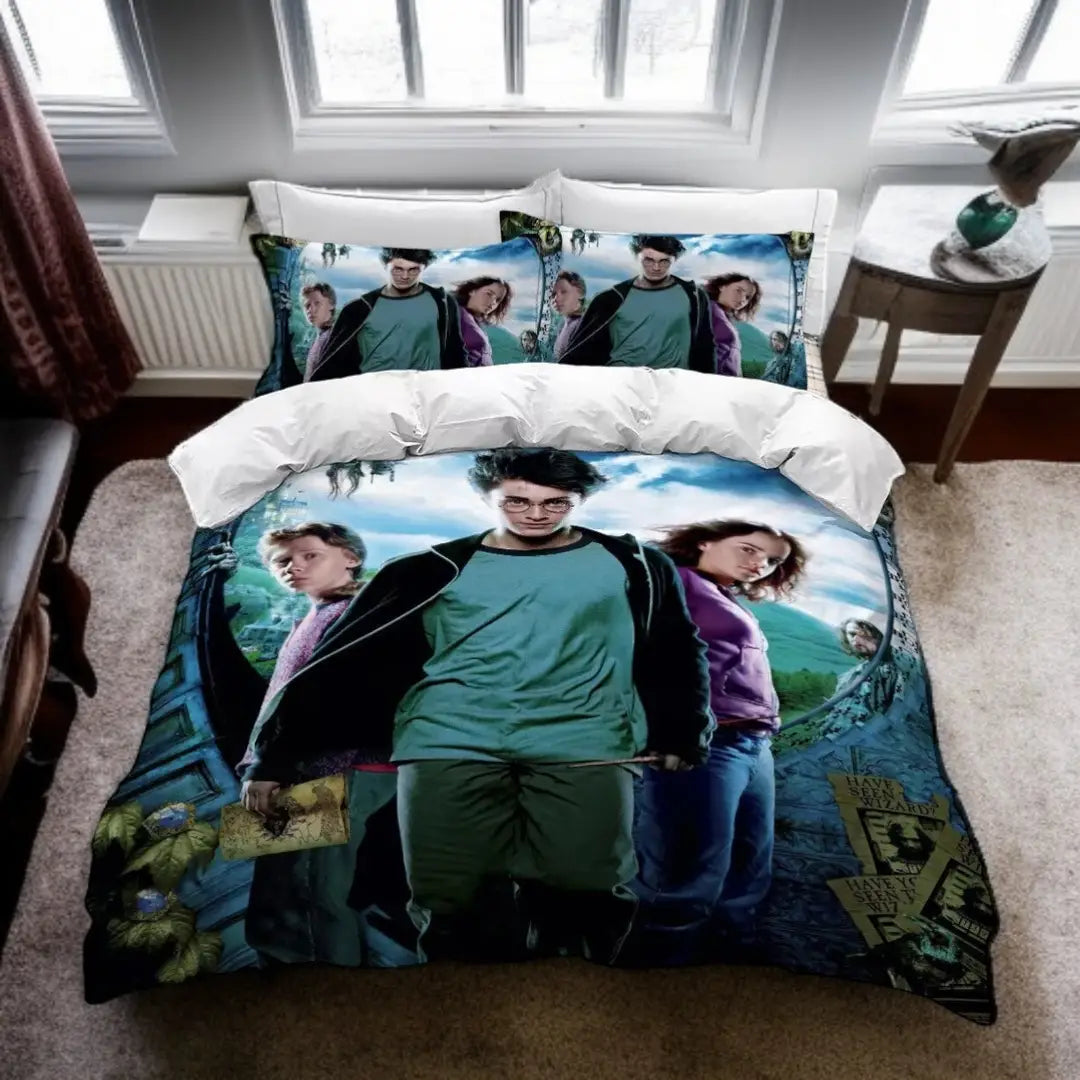 Kids Harry Potter 3D Quilt Duvet Cover Set Bedding Set - The royce furnishings
