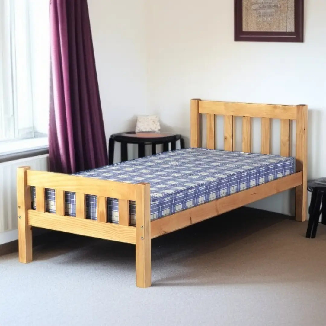 Single Bed with Mattress 3ft Pine Carlow - The royce furnishings