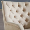 Fabric Armchair, Padstow Grey or Wheat Classic Armchair with Wooden Legs - The royce furnishings