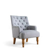 Fabric Armchair, Padstow Grey or Wheat Classic Armchair with Wooden Legs - The royce furnishings