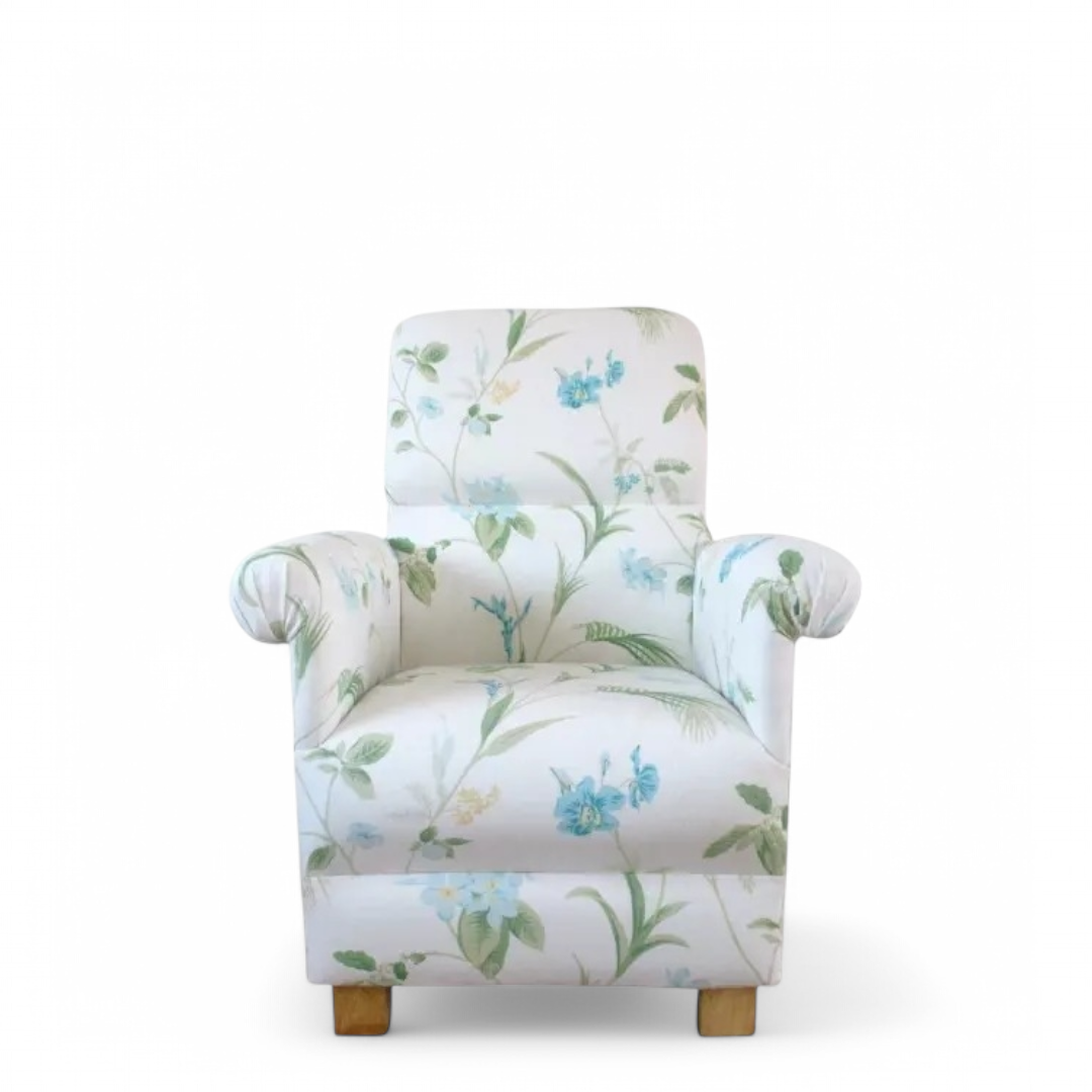 Laura Ashley Fabric Adult Chair Armchair Duck Egg Gold Ochre Accent Small Pink - The royce furnishings