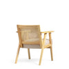 Wooden Rattan Weave Panel Accent Chair - Natural Finish - The royce furnishings