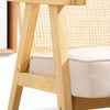 Wooden Rattan Weave Panel Accent Chair - Natural Finish - The royce furnishings