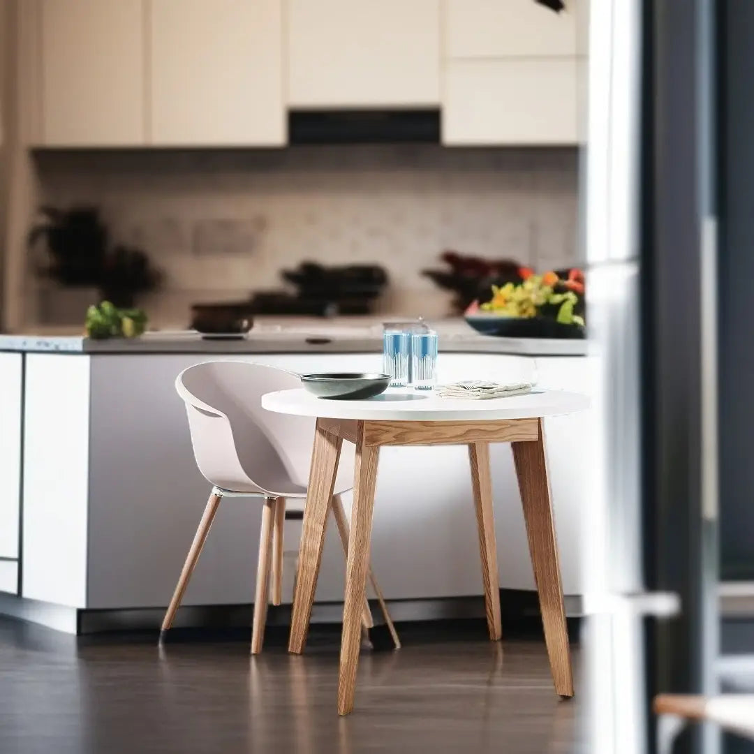 Rivet Noah Round Modern Ash Dining Table - The royce furnishings