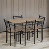 Modern Dining Table Set 4-Seater Space-Saving Steel Frame Rectangular Table Oak - The royce furnishings