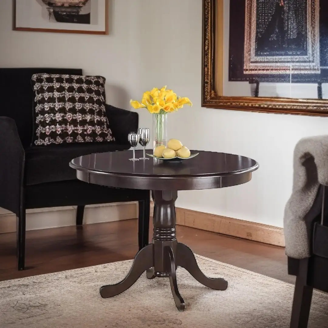 HLT-CAP-TP Hartland Dining Room Table - a round Kitchen Table Top with Pedestal - The royce furnishings