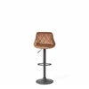 Velvet & Faux Leather Bar Stool Swivel Chair Adjustable with Backrest - The royce furnishings