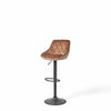 Velvet & Faux Leather Bar Stool Swivel Chair Adjustable with Backrest - The royce furnishings