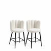 HOMCOM Bar Stools Set of 2, Faux Cashmere Upholstered Breakfast Bar Chairs - The royce furnishings