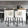 HOMCOM Bar Stools Set of 2, Faux Cashmere Upholstered Breakfast Bar Chairs - The royce furnishings