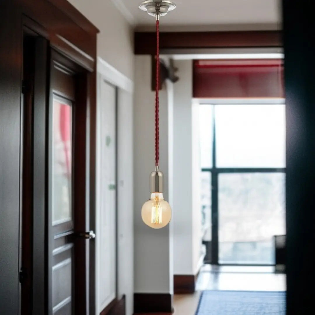 Polished Nickel InLight INL-23519-RED Dale Pendant Light - The royce furnishings