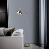 Satin Nickel Lever Arm Adjustable Floor Light Standing Lamp - The royce furnishings