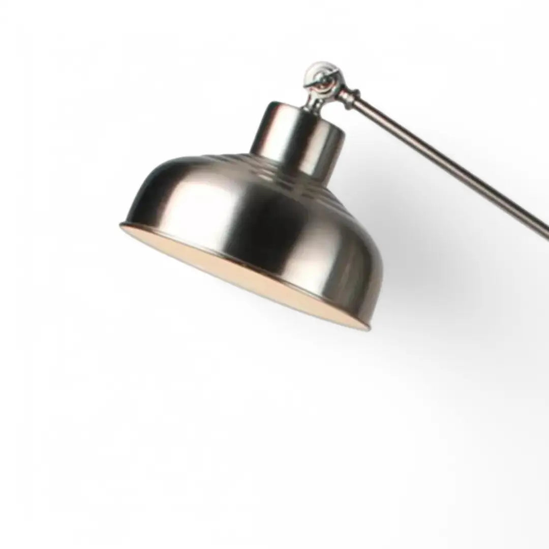 Satin Nickel Lever Arm Adjustable Floor Light Standing Lamp - The royce furnishings