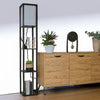 Wooden Floor Lamp With Storage Shelves - The royce furnishings