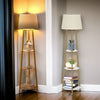 Classic Tripod Standing Floor Lamp Eye-Care LED Light with 3 Tier Marble Shelves - The royce furnishings
