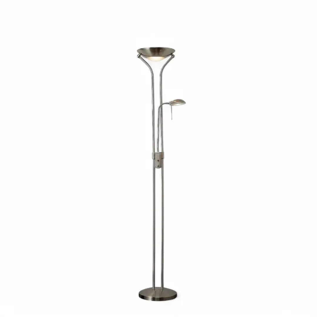 Uplighter and Reading Floor Lamp Stainless steel - The royce furnishings