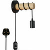 Modern Wall Light Industrial Retro Plug in Wood Wall Lamp Fitting Fixture UK - The royce furnishings