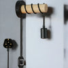 Modern Wall Light Industrial Retro Plug in Wood Wall Lamp Fitting Fixture UK - The royce furnishings