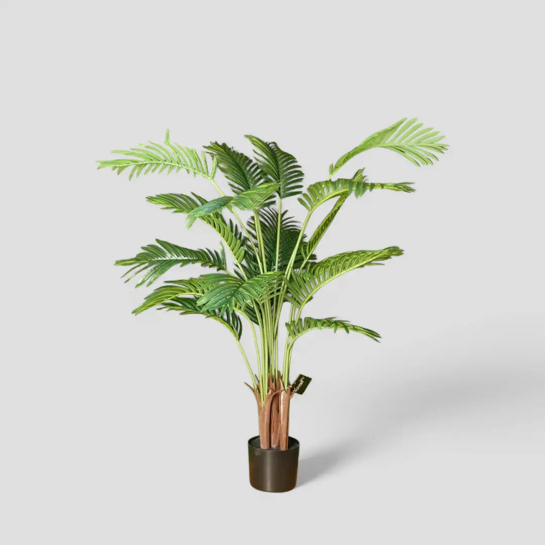 Large Artificial Palm Tree Potted in Black Pot 110cm - The royce furnishings
