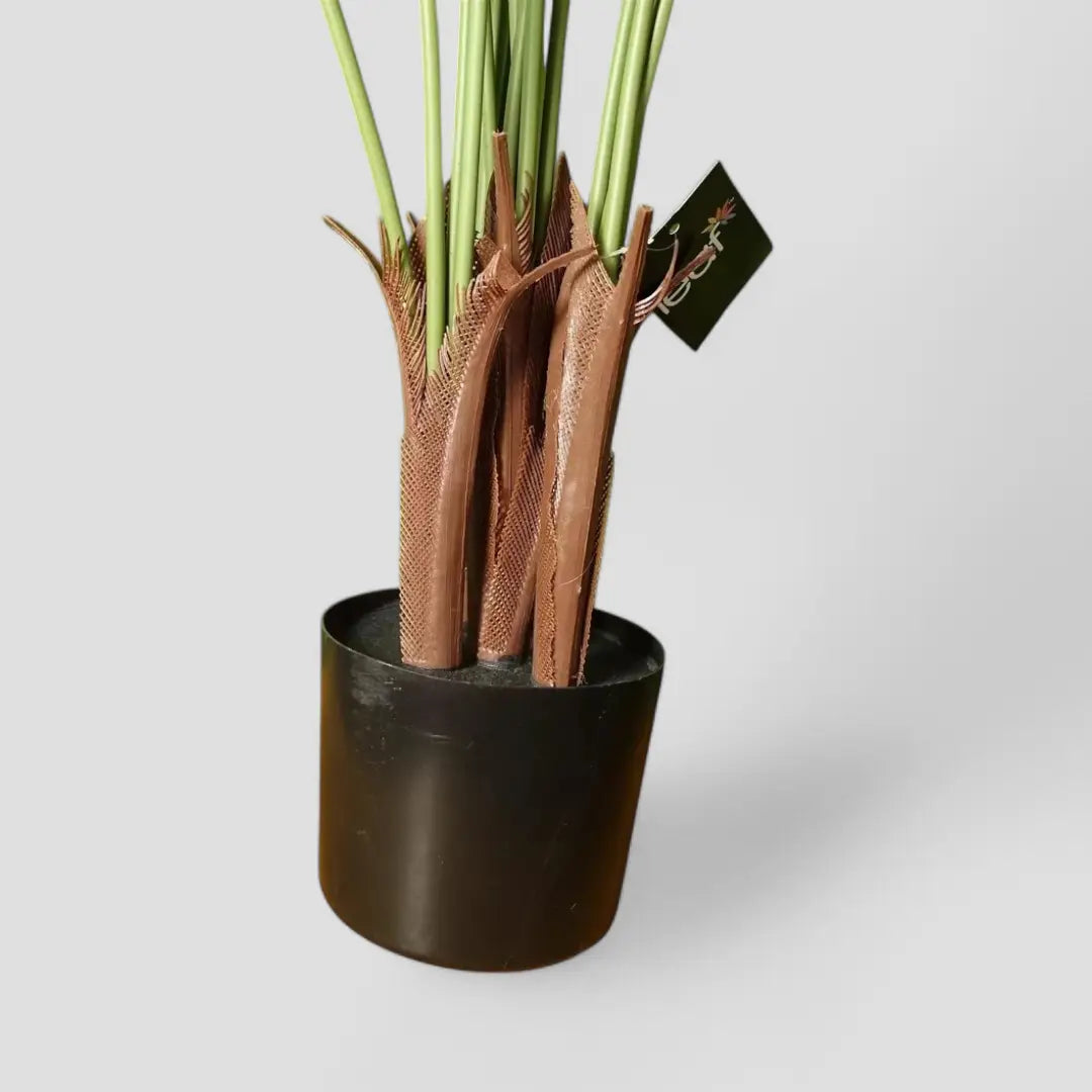 Large Artificial Palm Tree Potted in Black Pot 110cm - The royce furnishings