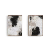 Black and Beige White Neutral Art Print Set of 2, Abstract Wall Art Picture Home - The royce furnishings
