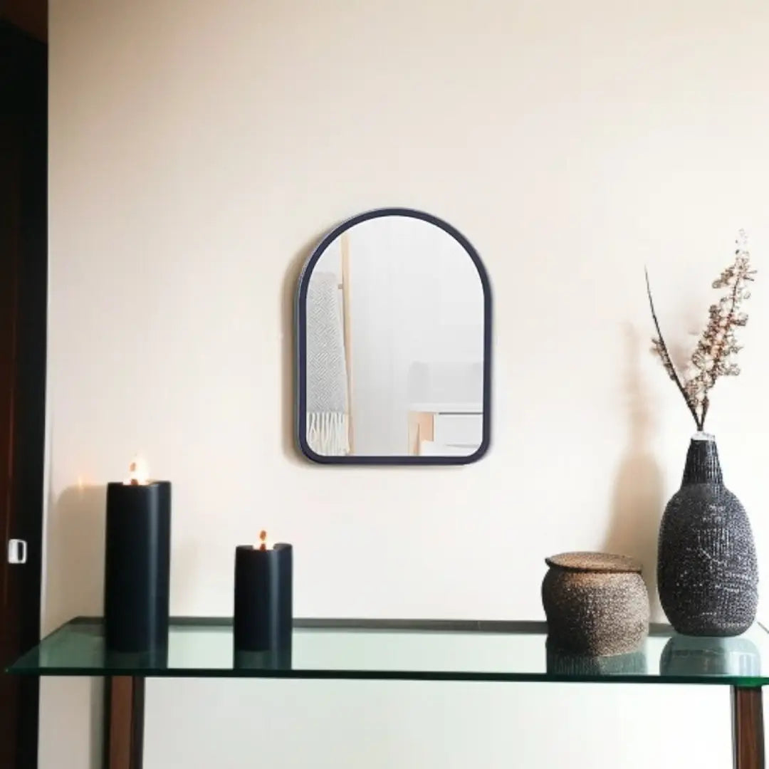 HLFMVWE Wall Mirror Arched Rustic Wood Framed Small Mirror Decor Hanging Mirror - The royce furnishings