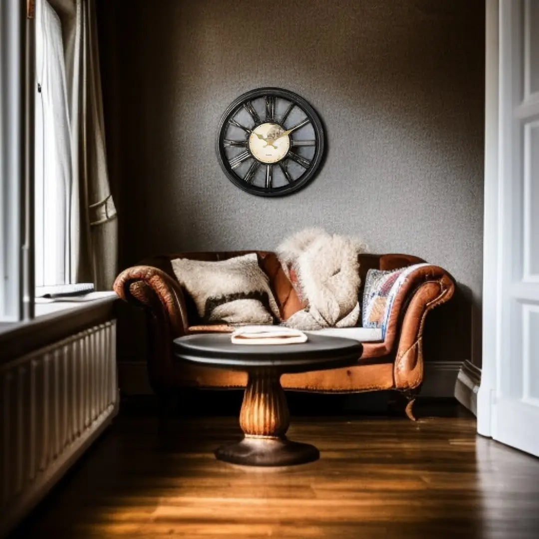 Wall Clock with Roman Numerals - Modern Timepiece Battery Powered for Home - The royce furnishings