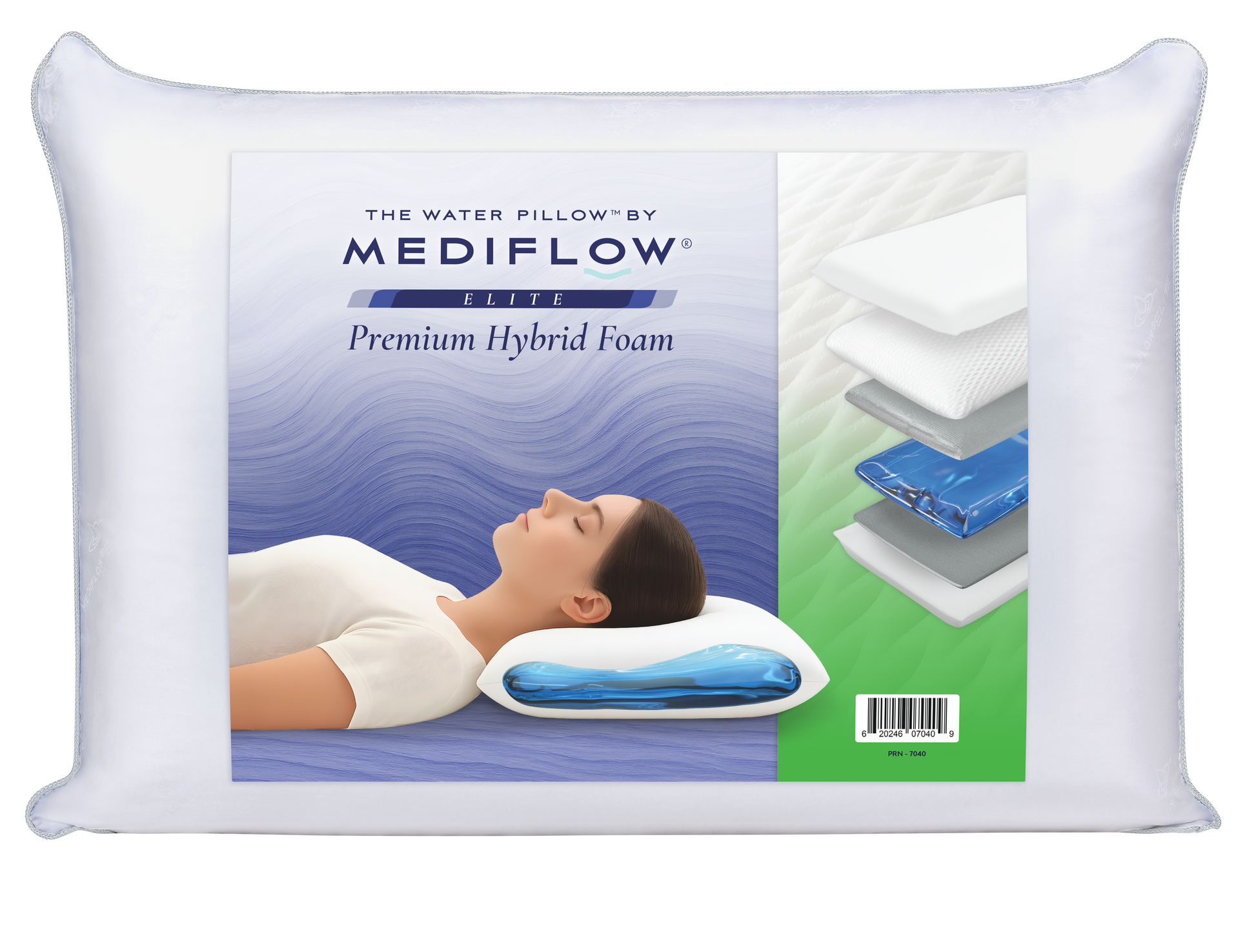 Mediflow Water Pillow - Elite Hybrid Foam - The Royce Furnishings
