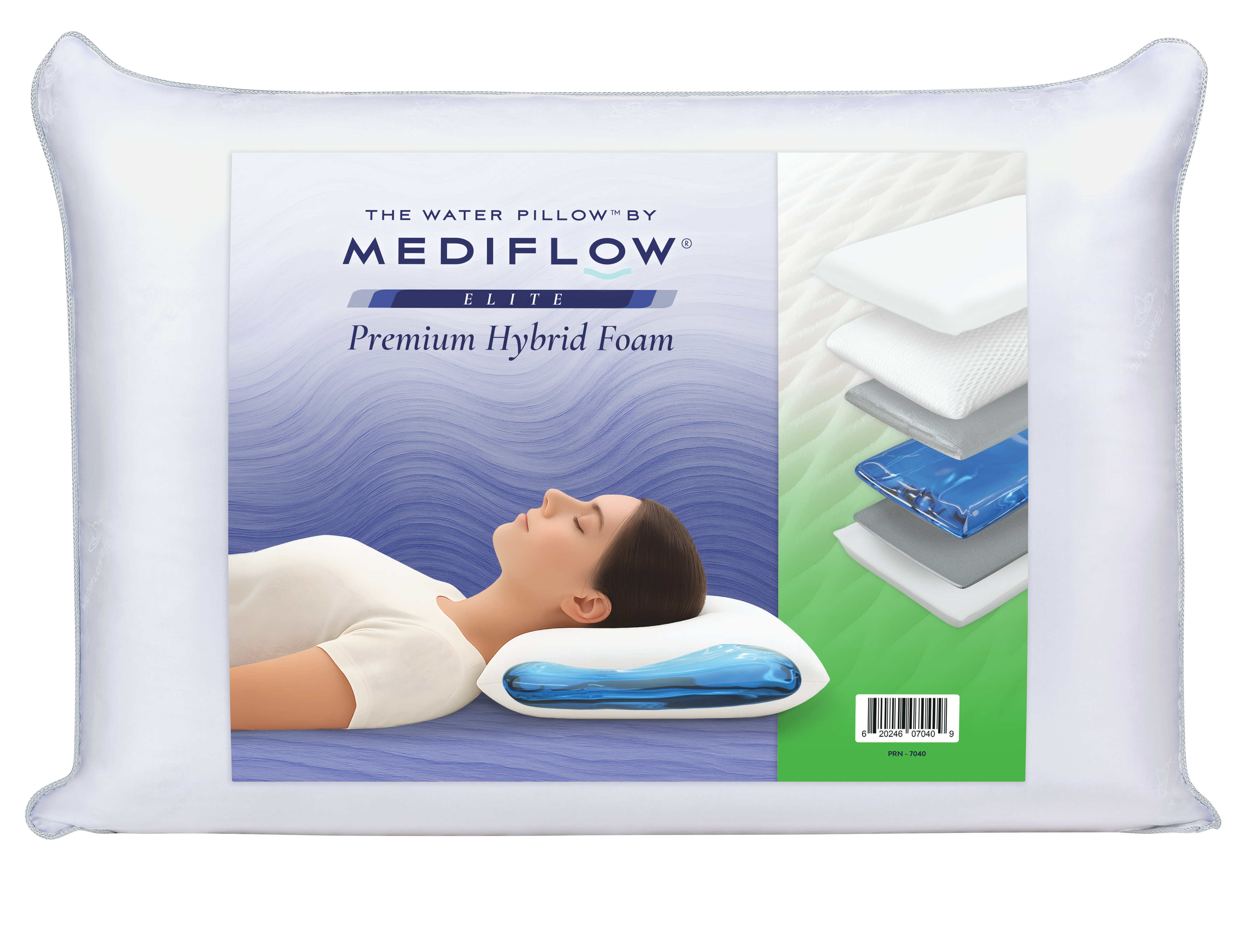 Mediflow Water Pillow - Elite Hybrid Foam - The Royce Furnishings