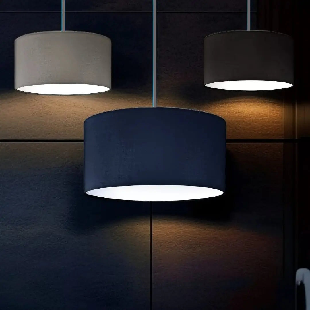 Modern Drum Pendant Ceiling Light Shades with Frosted Diffusers in 5 Colours - The royce furnishings